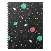 Raumschiff und Planet Notizblock (Vorderseite)
