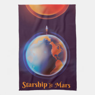 Raumschiff zum Mars Geschirrtuch