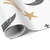 Raumschiff zum Mondschleifpapier Geschenkpapier (Rolleneckpunkt)