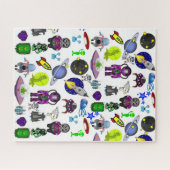 Raumschiffe Außerirdischen Astronauten Puzzle (Horizontal)