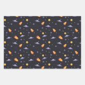 Raumschiffe für Kosmos-Raketen - Sterne Geschenkpapier Set (Vorderseite)