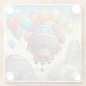 Raumschiffe mit Ballons Glasuntersetzer (Rückseite)