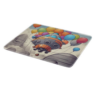 Raumschiffe mit Ballons Schneidebrett