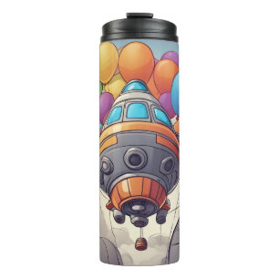 Raumschiffe mit Ballons Thermosbecher