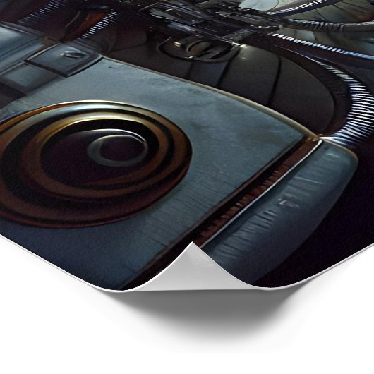 Raumschiffe und Astronaut im Weltraum Poster (Ecke)