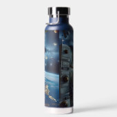 Raumschiffe und Astronaut im Weltraum Trinkflasche (Rechts)