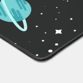 Raumschiffe und Planeten auf schwarz Schreibtischunterlage (Ecke)