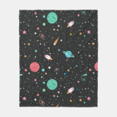 Raumschiffe und Sterne Fleecedecke (Vorderseite)