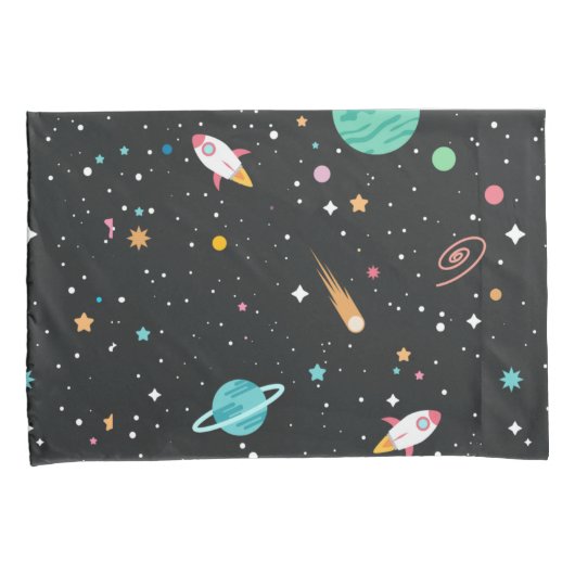 Raumschiffe und Sterne Kissenbezug (Vorderseite-Rechts)