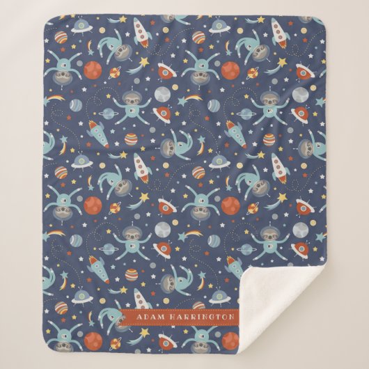 RaumSloths - individueller Name Sherpadecke (Vorderseite)