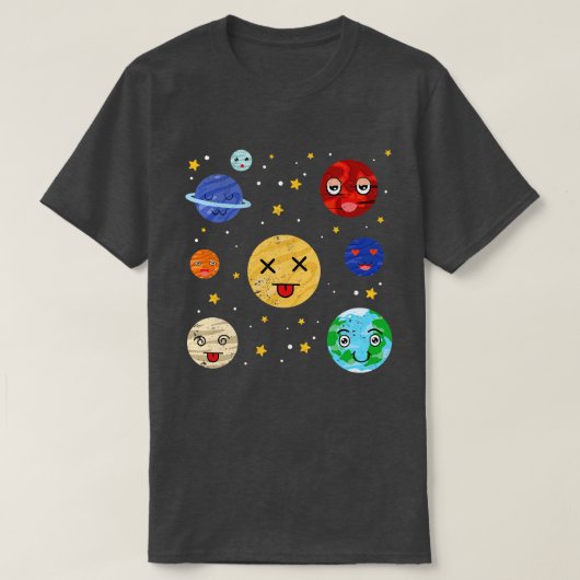 Raumsonarsystem Astronomie Lover Niedliche Planete T-Shirt (Design vorne)