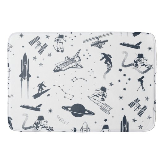 Raumsonarsystem "Blaues Raumschiff" Badematte (Vorderseite)