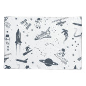 Raumsonarsystem "Blaues Raumschiff" Kissenbezug (Rückseite)