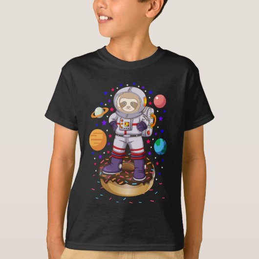 Raumsonde Astronaut Galaxy Planet Donut Candy T-Shirt (Vorderseite)