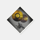 Raumsonde und Goldene Schallplatte Serviette (Ecke)