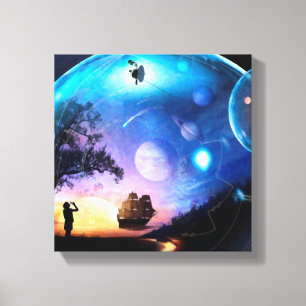Raumsonde Weltraumkunstwerk Voyager Raumsonde Leinwanddruck