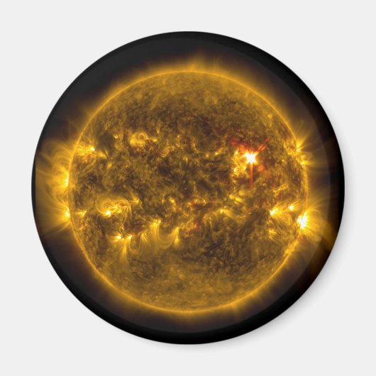 Raumsonne mit Sonnenstrahlen Magnet (Vorne)