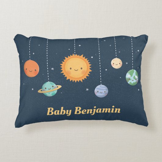 Raumsonne und Planeten Galaxy Baby Kinderzimmer Dekokissen (Vorderseite)