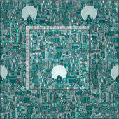 Raumstadt-monoaquamarines Stoff (Kachel)