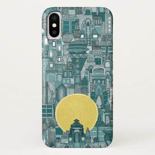 Raumstadtsonne aquamarin Case-Mate iPhone hülle (Rückseite)