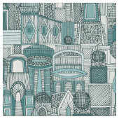 Raumstadtsonne aquamarin stoff (Nahaufnahme)