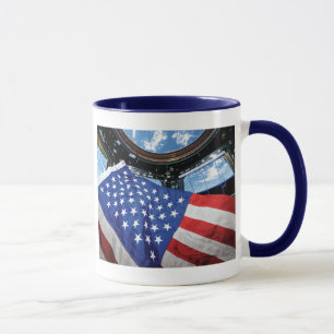 Raumstation Amerikanische Flagge Erdumlaufbahn Tasse
