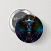 Raumstation Ansarious Fraktal Art Button (Vorne & Hinten)