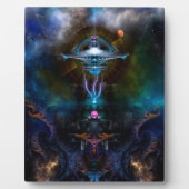 Raumstation Ansarious Fraktal Art Fotoplatte (Vorderseite)