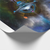 Raumstation Ansarious Fraktal Art Geschenkpapier (Ecke)