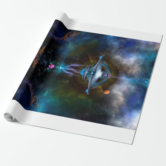 Raumstation Ansarious Fraktal Art Geschenkpapier (Ungerollt)