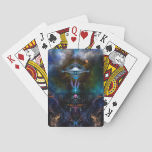 Raumstation Ansarious Fraktal Art Spielkarten