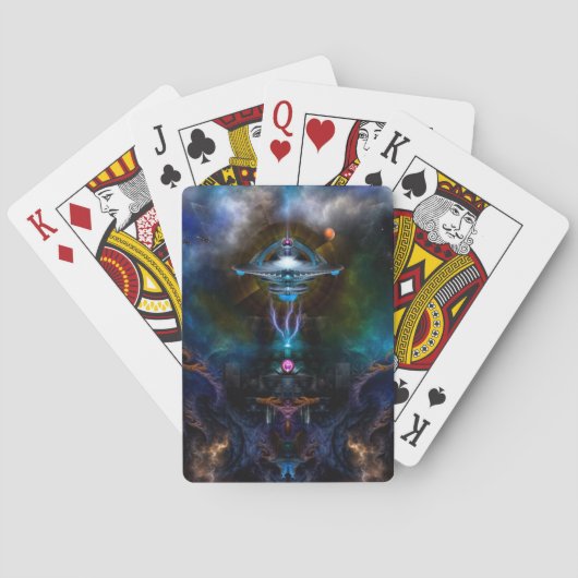 Raumstation Ansarious Fraktal Art Spielkarten (Rückseite)
