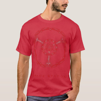 Raumstation Astronaut Red T-Shirt