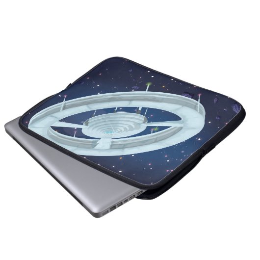 Raumstation Laptopschutzhülle (Vorne Knopf)