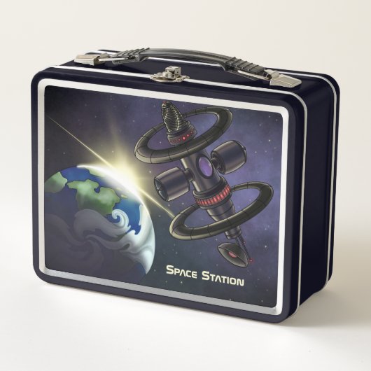 Raumstation Metall Brotdose (Vorderseite)