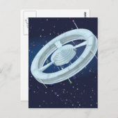 Raumstation Postkarte (Vorne/Hinten)