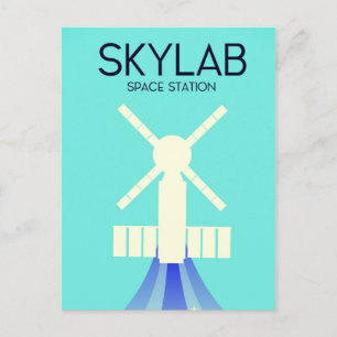Raumstation Weltraumkunst Postkarte
