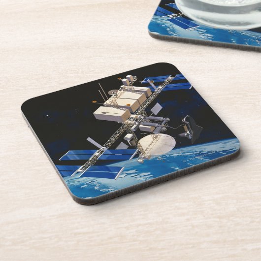 Raumstations-umkreisende Erde 10 Getränkeuntersetzer (Linke Seite)