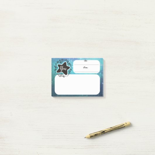 Raumstern-Ansehenangestellt-Anerkennungspost-it Post-it Klebezettel (Auf Schreibtisch)