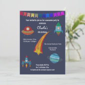 RAUMTHEMA CHALKBOARD NAVY BLAUE EINLADUNG (Stehend Vorderseite)