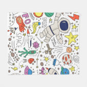 Raumthema in Doodstyle-Abbildung Fleecedecke (Vorderseite (Horizontal))