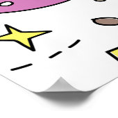 Raumthema in Doodstyle-Illustration Poster (Ecke)