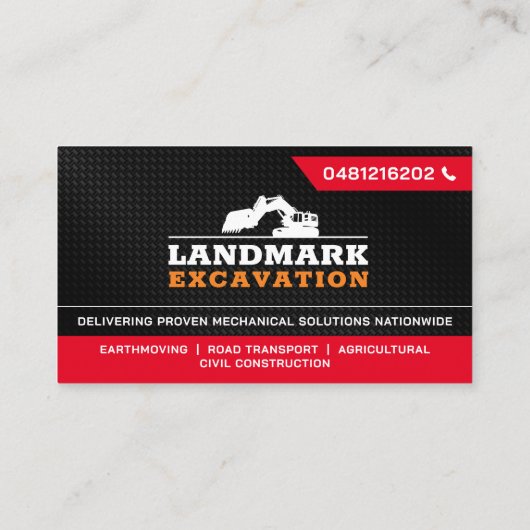 Räumung, Ausgrabung, Landschaftsgestaltung, Bauwes Visitenkarte (Rückseite)