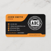 Räumung, Bau, Ausgrabung, Schwarz Visitenkarte (Vorderseite)