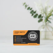 Räumung, Bau, Ausgrabung, Schwarz Visitenkarte (Stehend Vorderseite)