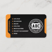 Räumung, Bau, Ausgrabung, Schwarz Visitenkarte (Rückseite)