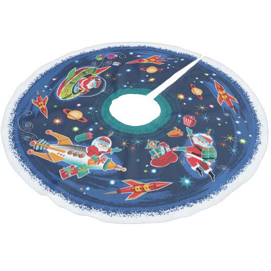 Raumzeit Santa Polyester Weihnachtsbaumdecke (Schrägansicht)