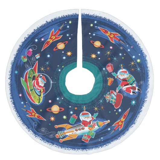 Raumzeit Santa Polyester Weihnachtsbaumdecke (Vorderseite)