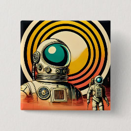 Raumzeitalter Mitte des Jahrhunderts Astronaut Lan Button