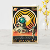 Raumzeitalter Mitte des Jahrhunderts Astronaut Lan Karte (Gelbe Blume)